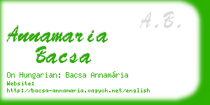 annamaria bacsa business card