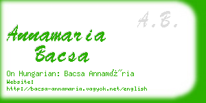 annamaria bacsa business card